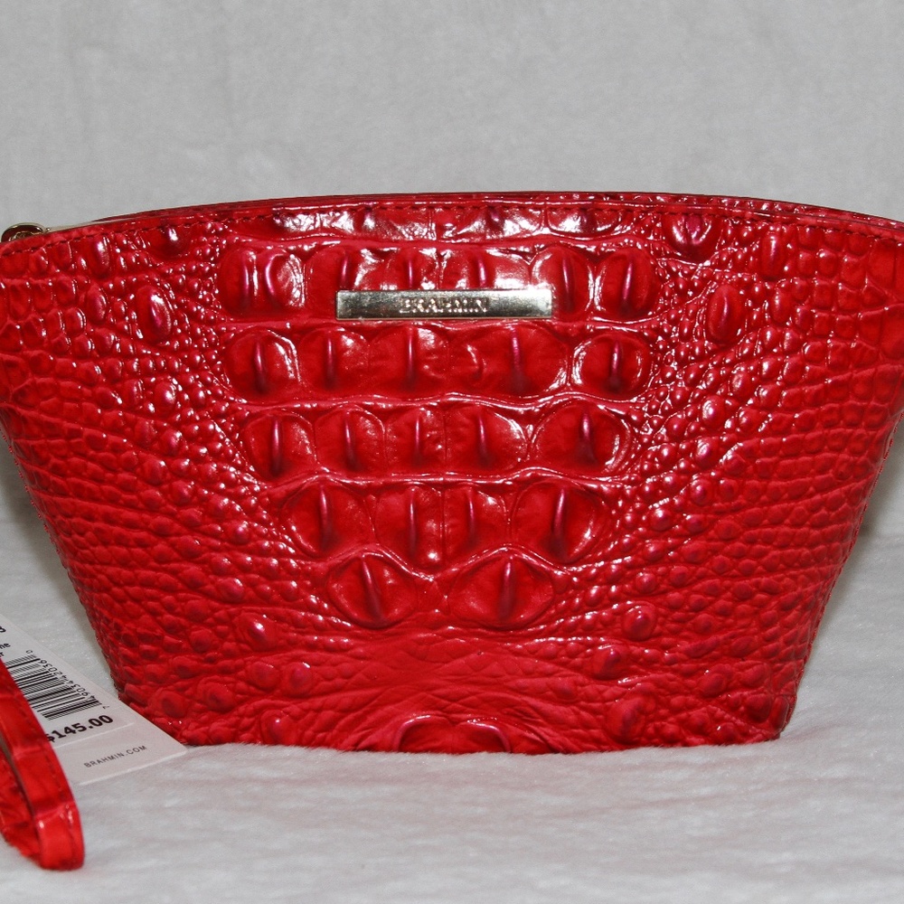 NWT Brahmin Ariana Wristlet Leather Purse Sriracha Red Melbourne